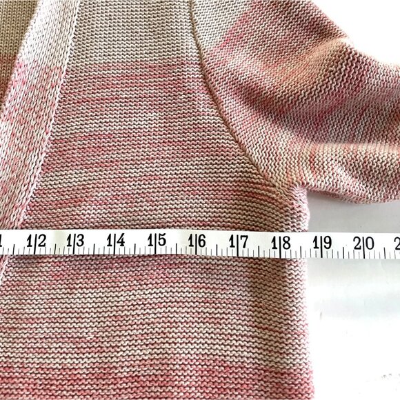 Torrid Womens Ombre Open Front Cardigan Duster Sweater Size M/L Pink/Tan Pockets - Picture 6 of 9